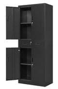 Metal Locking Storage Cabinet with Adjustable Shelves and 1 Drawer K59998