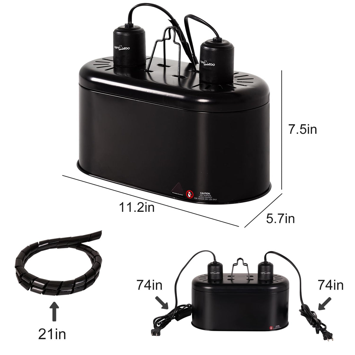 Reptile Heat Lamp Combo Pack with Dual Light Fixture, 100W Basking Spot Light & 26W UVA UVB Bulb E908