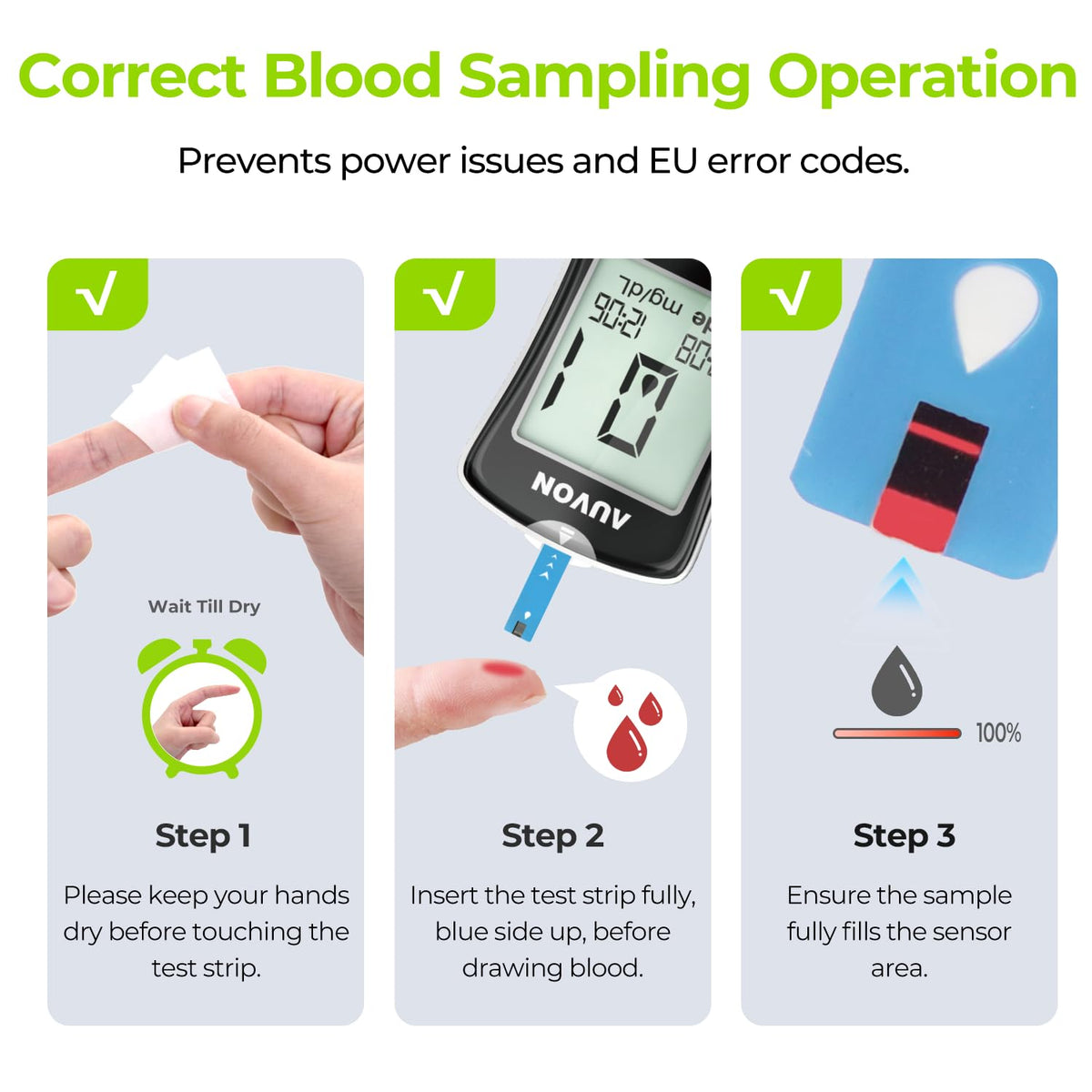 Blood Glucose Monitor Kit with 100 Strips Y725082