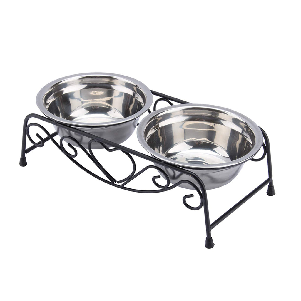 Stainless Steel Elevated Dog Cat Bowls with Iron Stand E315639