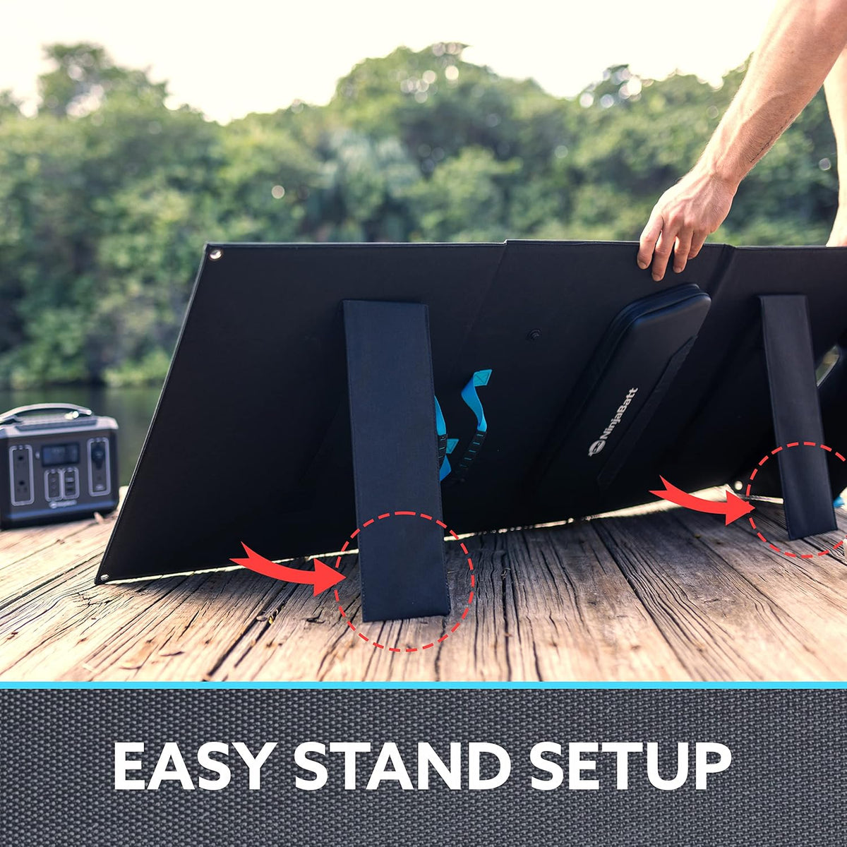 120W Foldable Portable Solar Panel with USB, Type C & DC Outputs P3125
