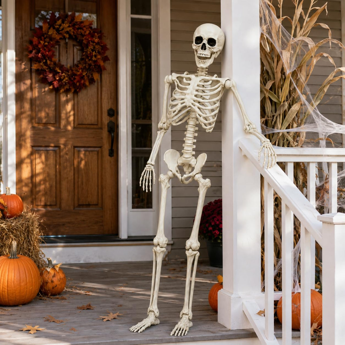 5.4FT Life Size Posable Human Skeleton with Movable Jaw L526
