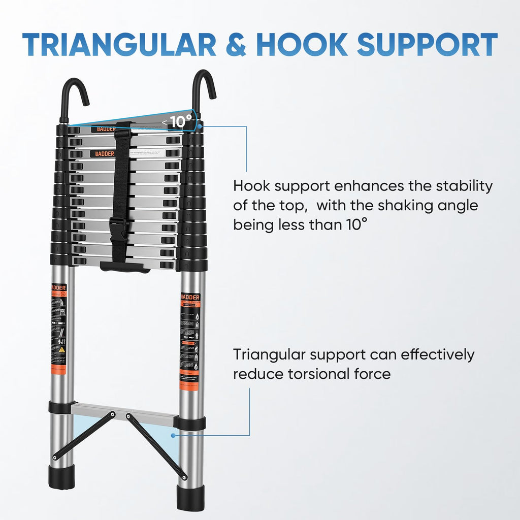 16.5 ft Telescoping Ladder with Hooks 330 lbs K4690