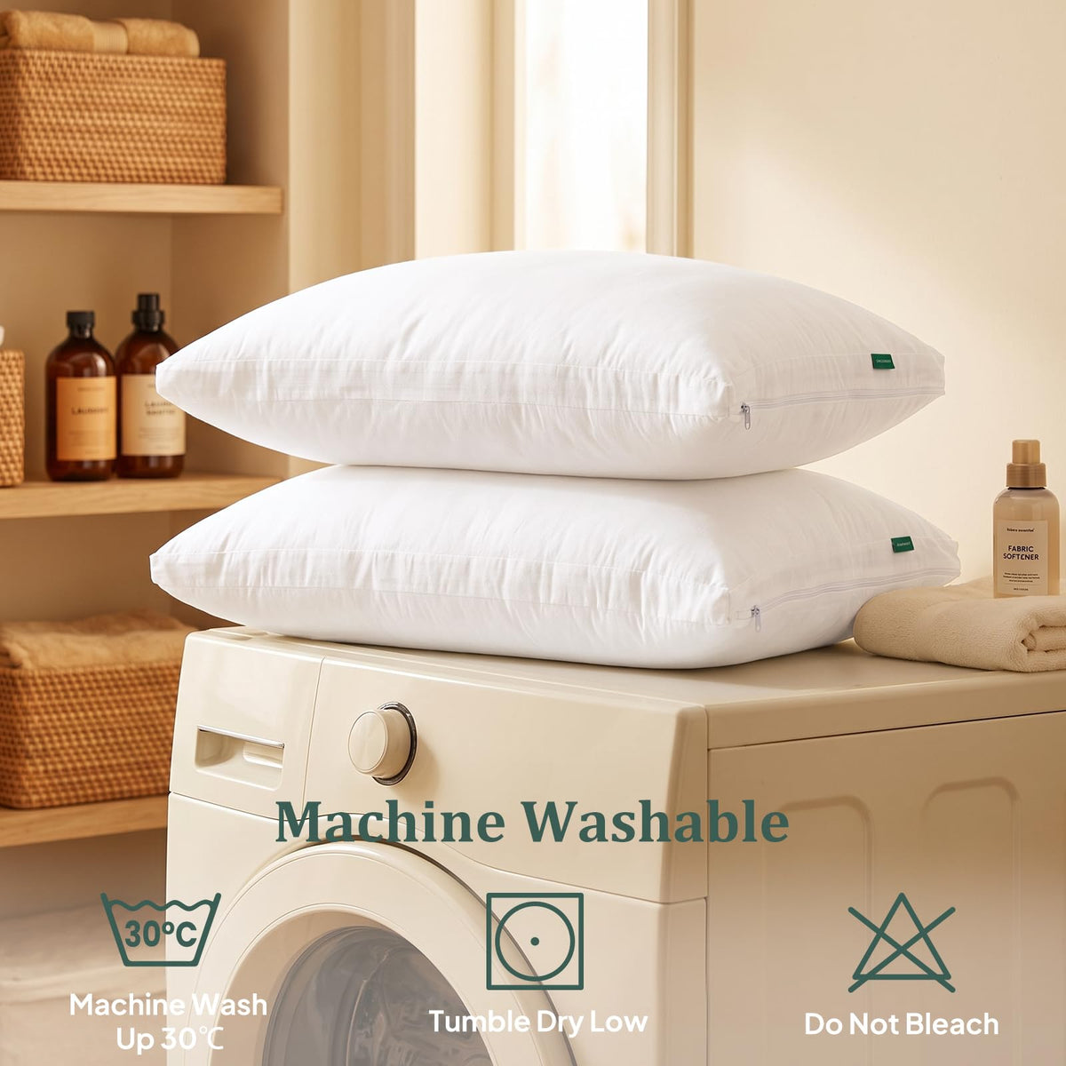 King Size Set of 2 Adjustable Memory Foam Bed Pillows Q884