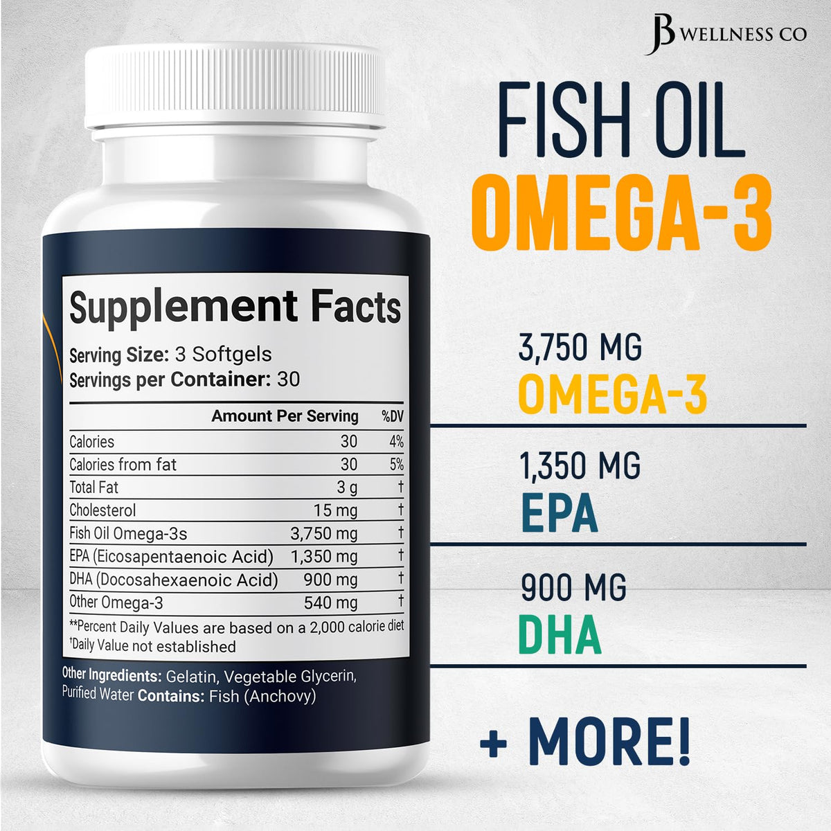 Omega 3 Fish Oil 3750 mg EPA & DHA 270 Count V620108