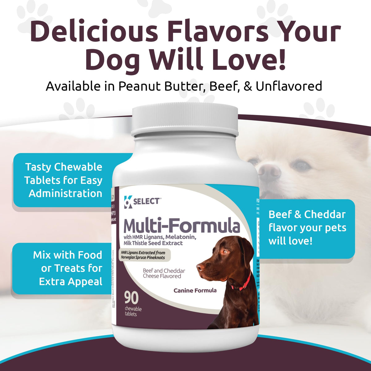 90 Tablets Beef Flavor Dog Multivitamin X2256