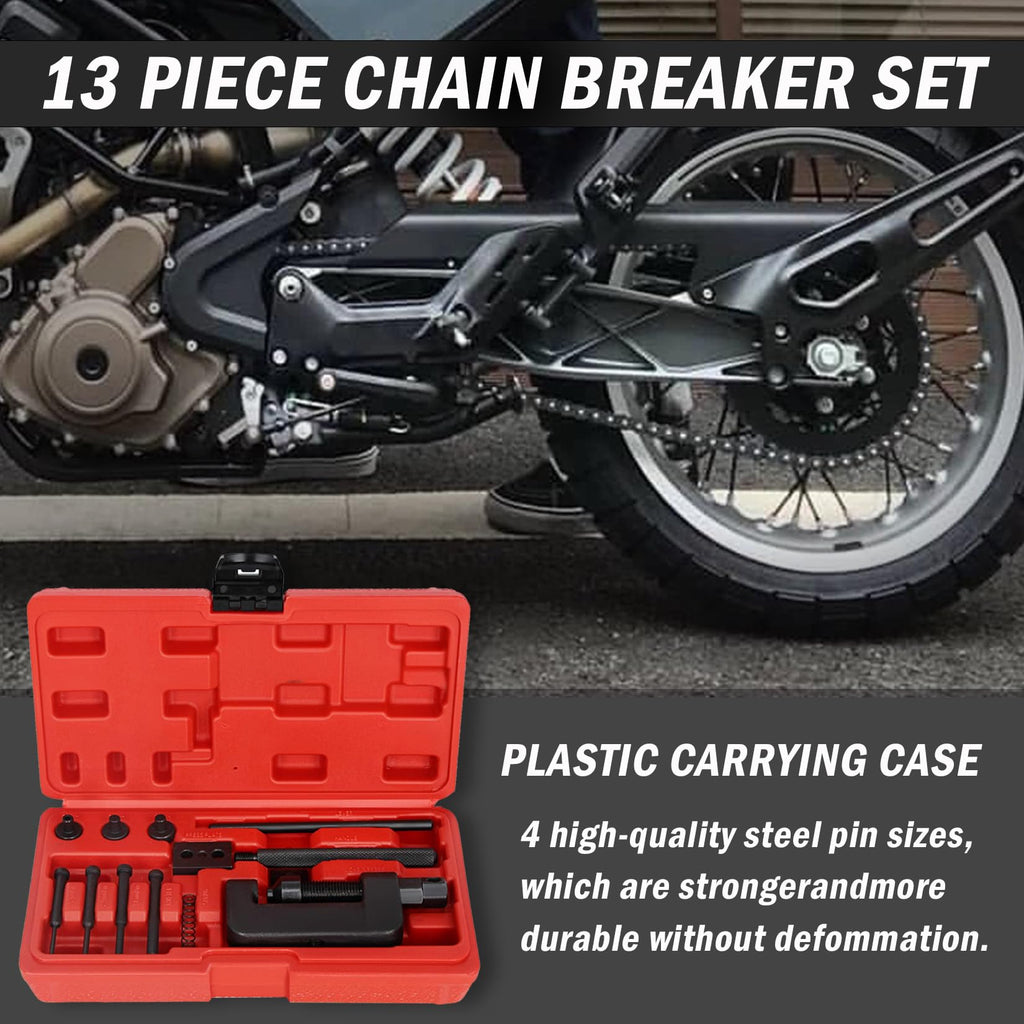 13 Pc Motorcycle Chain Breaker and Riveting Tool Kit T694