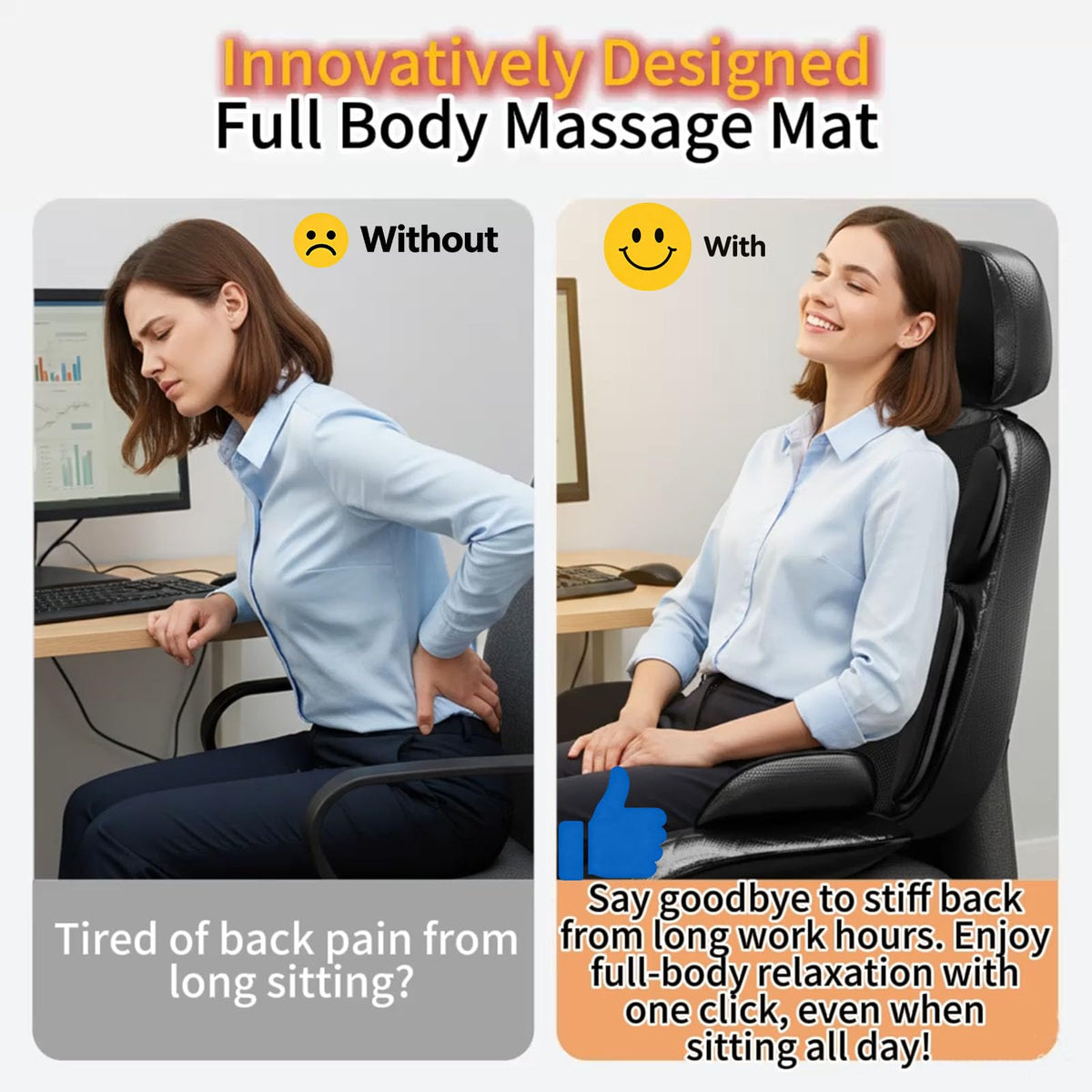 Heated Vibration Full Body Massage Mat B16217