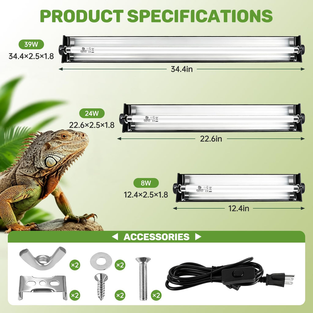 8W 10.0 UVA UVB Reptile Light Fixture K725888