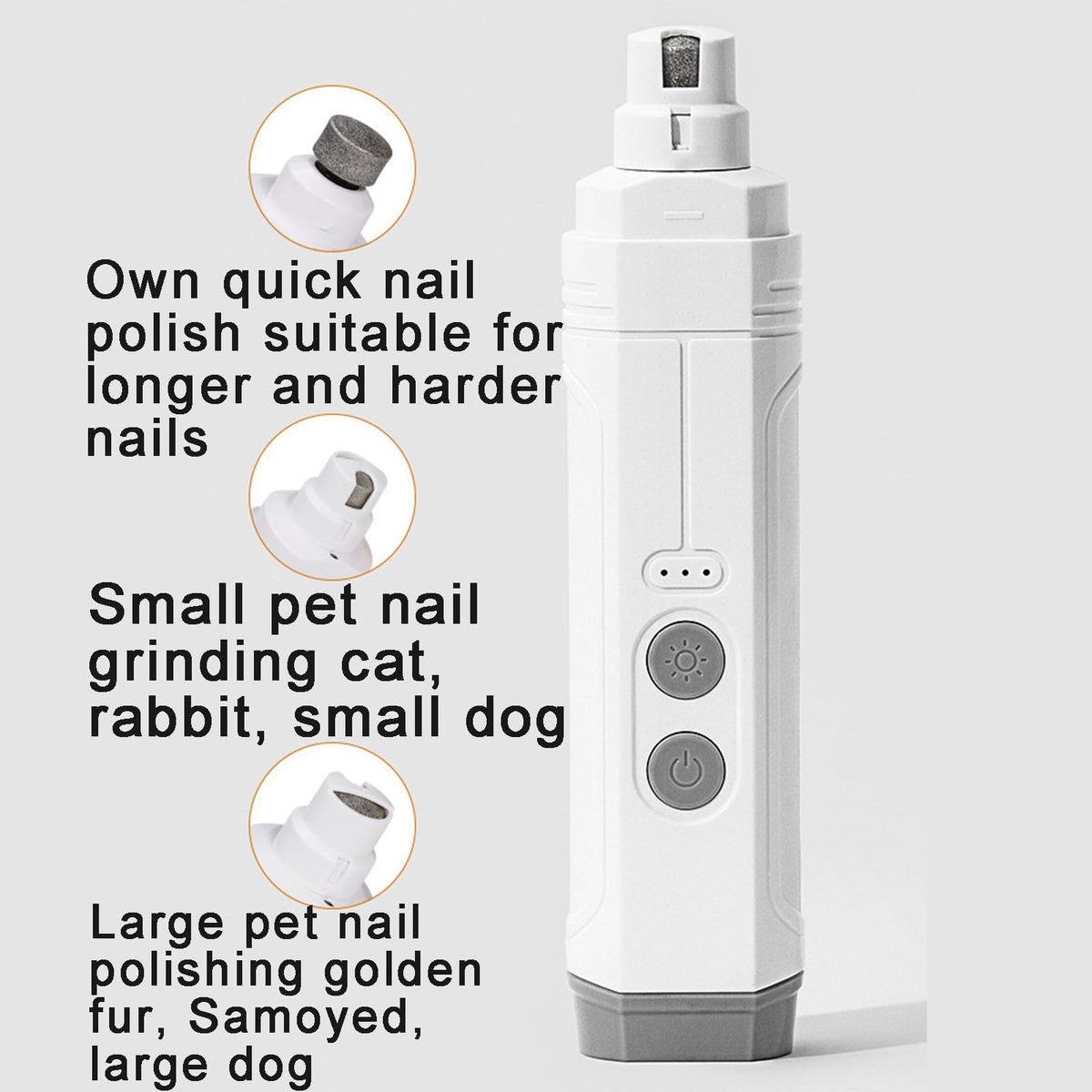 Electric Pet Nail Grinder, Low Noise, 3-Speed, Diamond Grinding Head H32912