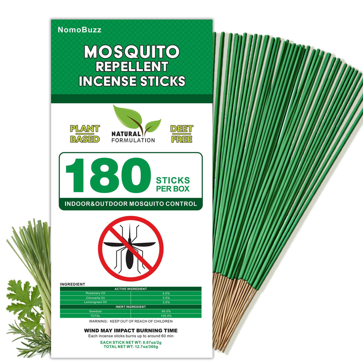 Mosquito Repellent Incense Sticks 180 Count K574352