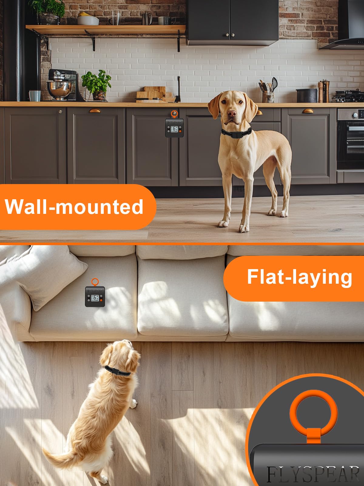 Wireless Rechargeable Indoor Pet Barrier with 6 Adjustable Range E933494