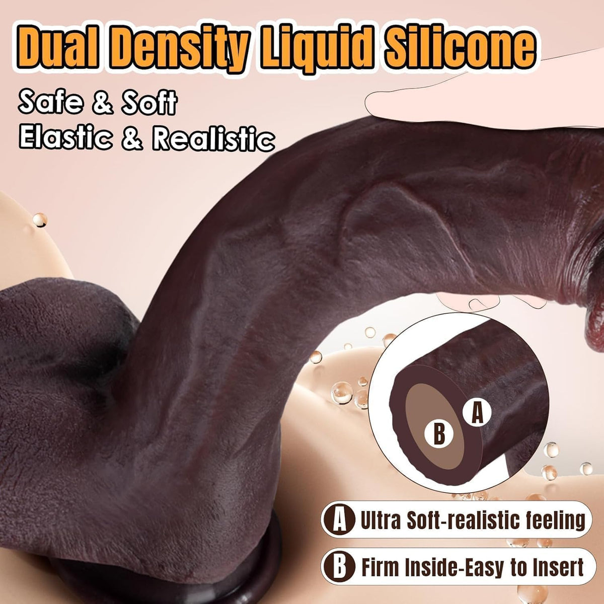 11 Inch Realistic Silicone Dildo with Suction Cup H6904
