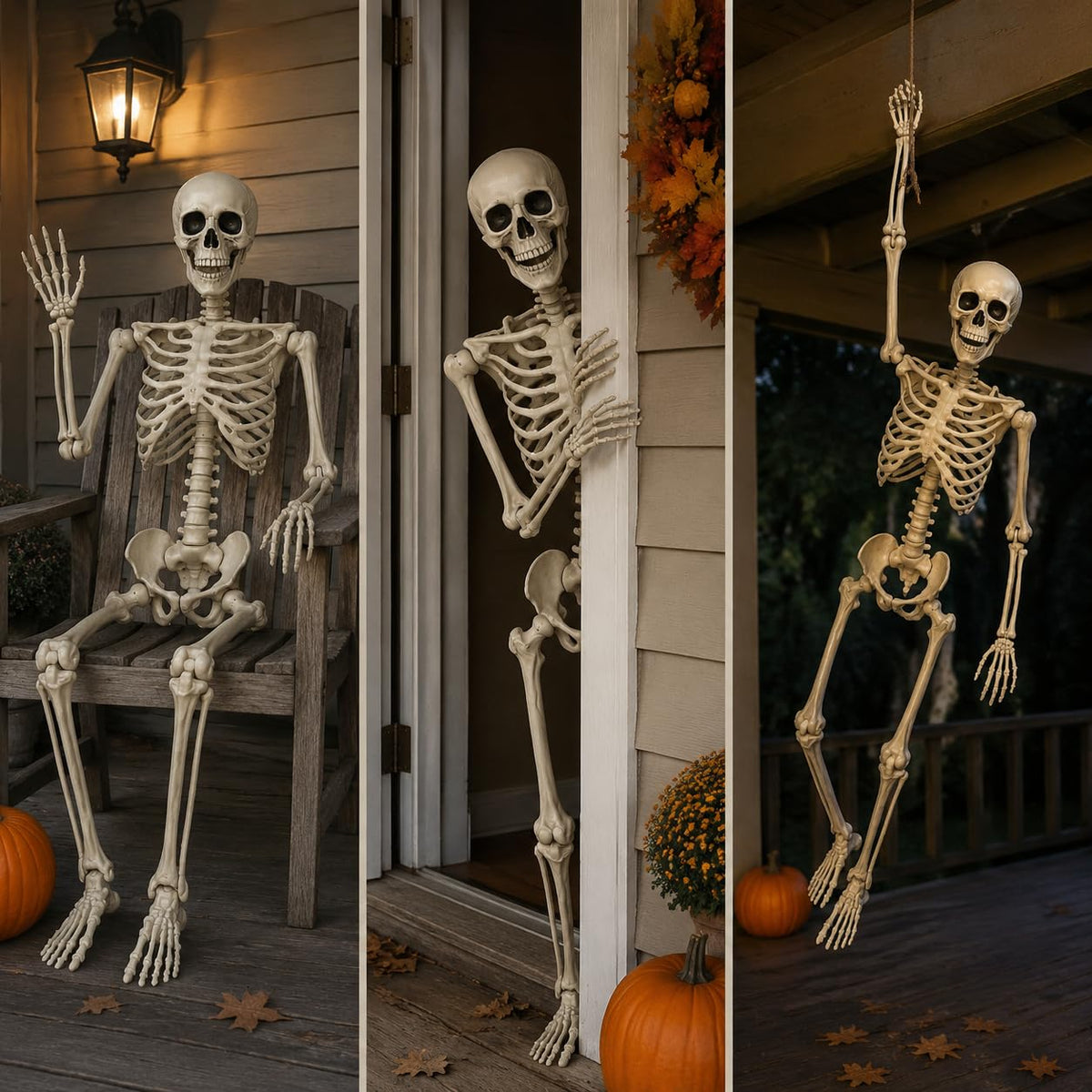 5.4FT Life Size Posable Human Skeleton with Movable Jaw L526