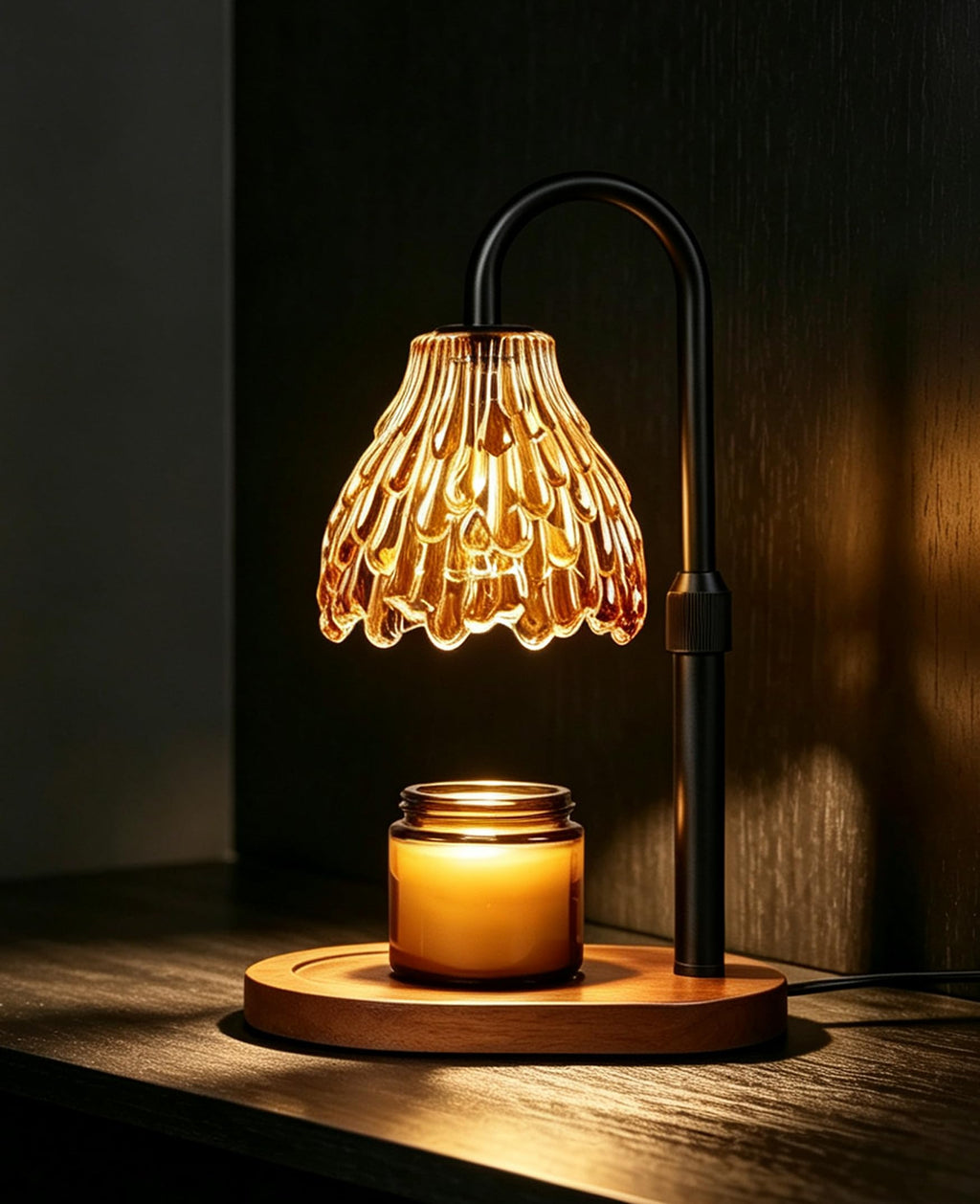 Glass Candle Warmer Lamp with Timer & Dimmer W62489