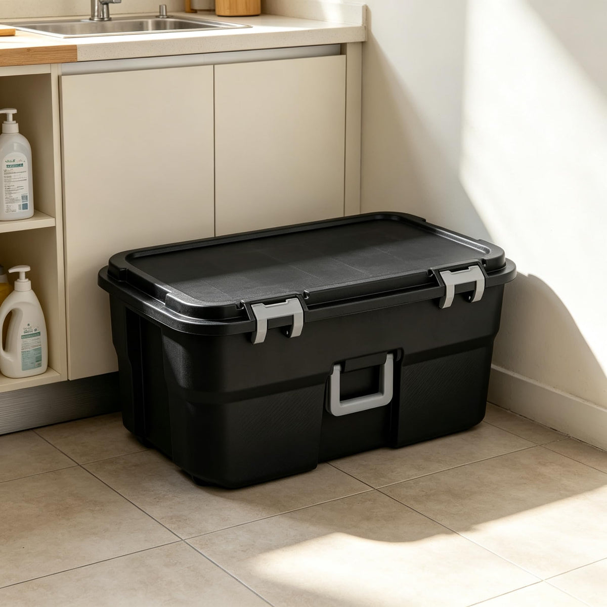 22 Gallon Lockable Heavy-Duty Plastic Storage Trunk D604045