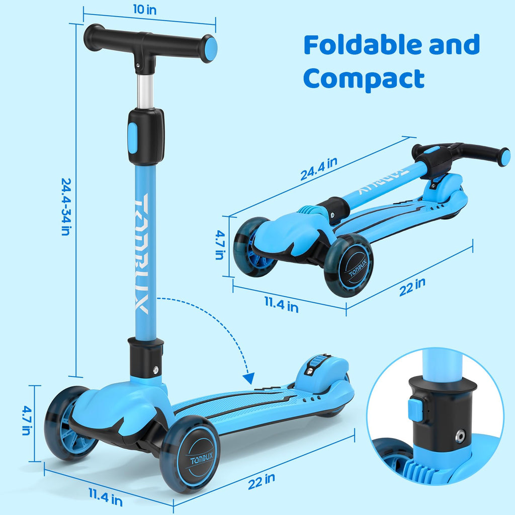 Light Up 3 Wheel Folding Kids Scooter with Adjustable Height P495