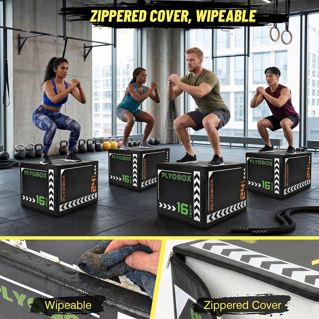 3-in-1 Foam Plyo Box with Non-Slip Cover A489
