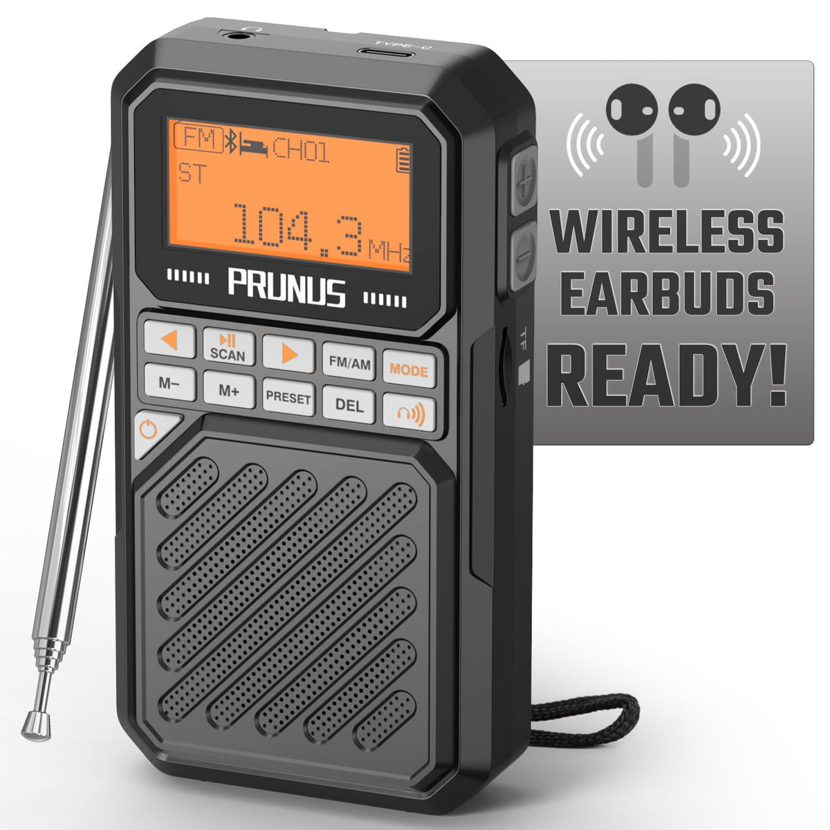 Portable AM FM Radio with Bluetooth E600557