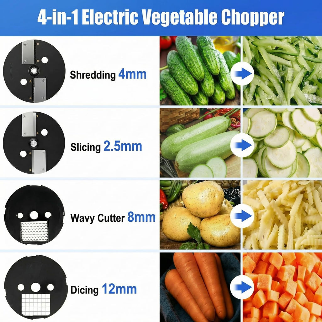 4 in 1 Electric Vegetable Cutter Dicer Slicer D322472