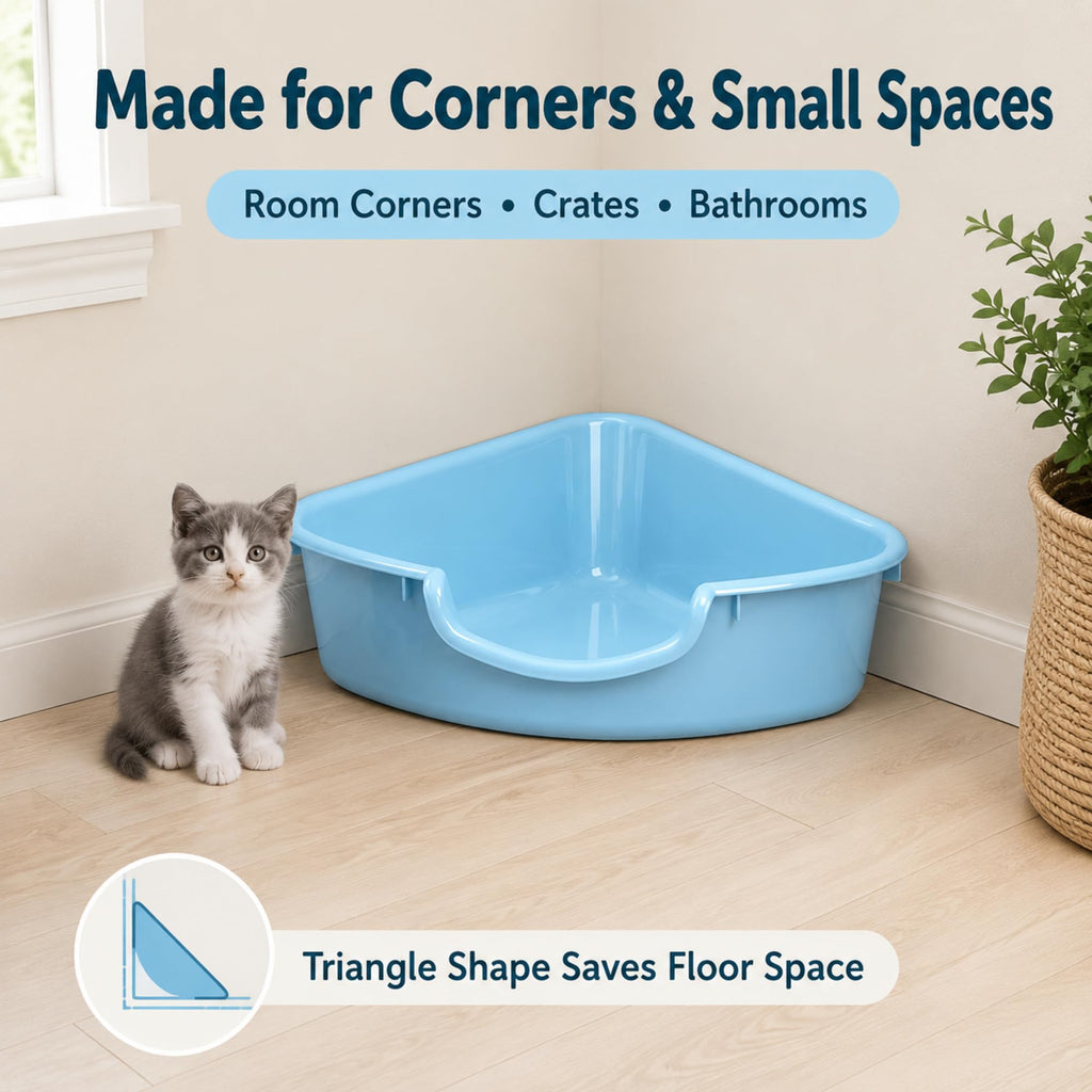 Corner Litter Box, Low Entry Kitten Litter Box K544176
