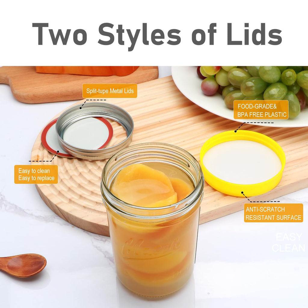 16 oz Glass Mason Jars with Lids 12pcs T532
