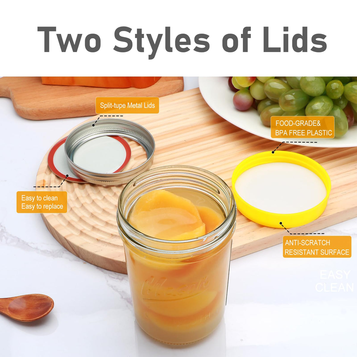 16 oz Glass Mason Jars with Lids 12pcs T532
