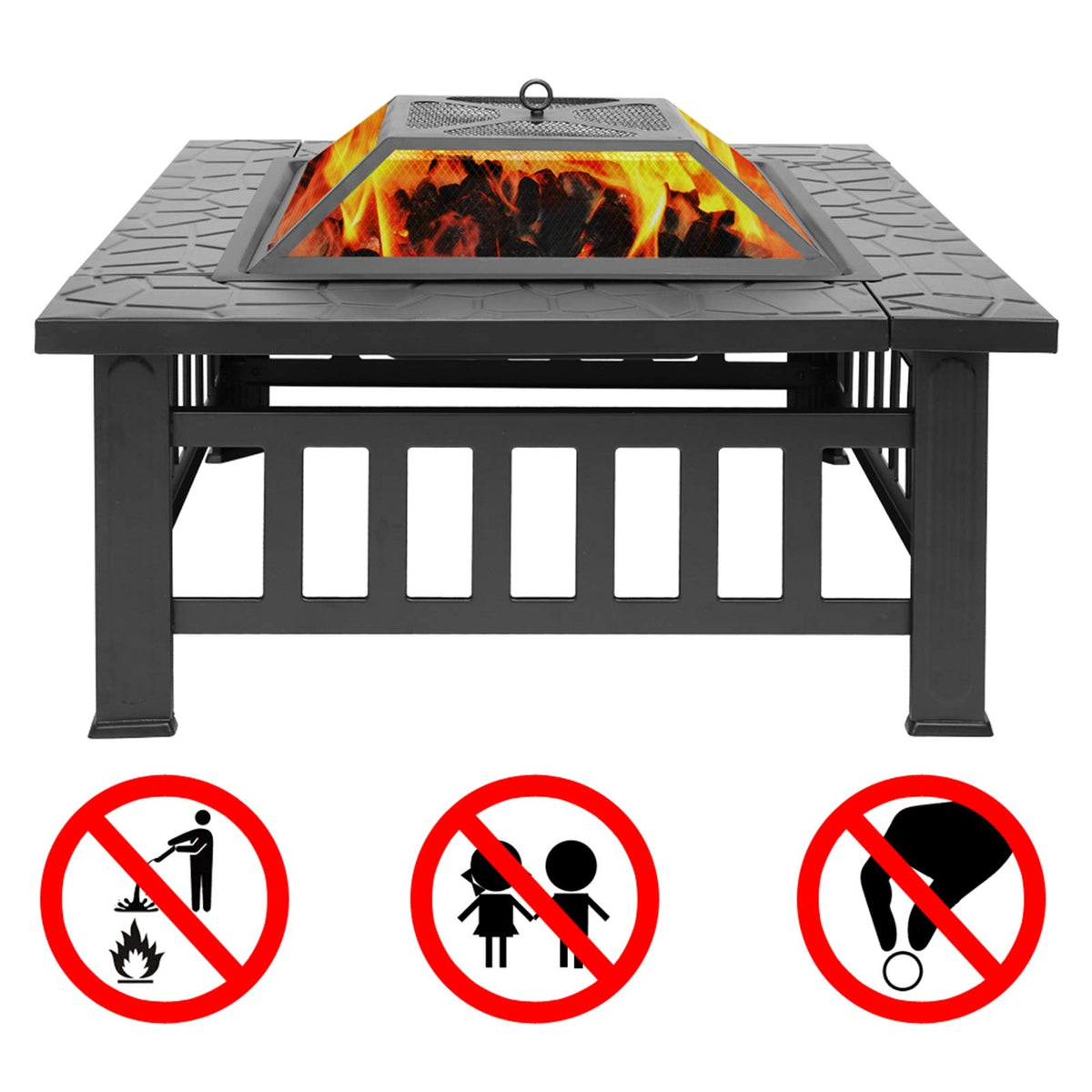 32 Inch Square Fire Pit X771618