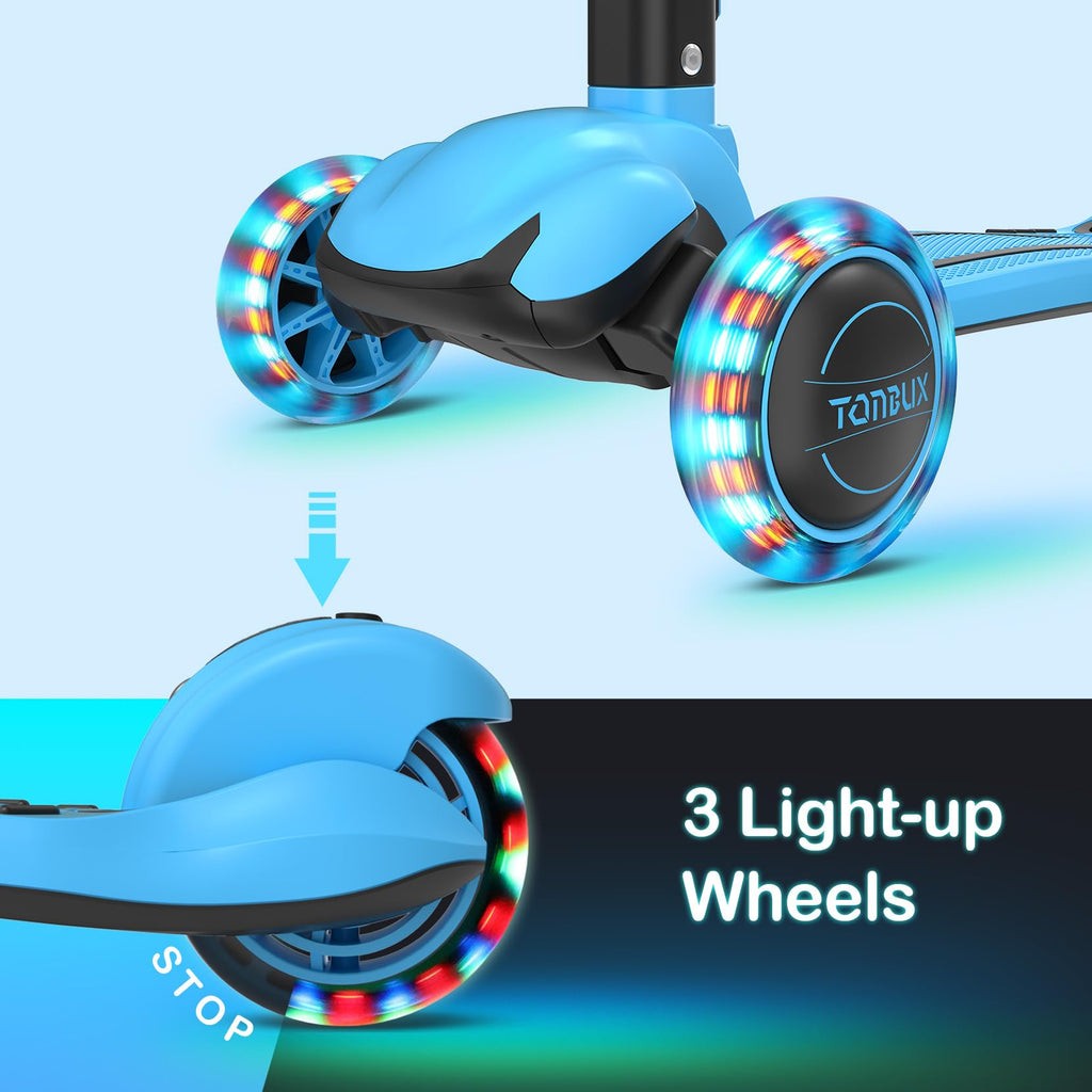 Light Up 3 Wheel Folding Kids Scooter with Adjustable Height P495