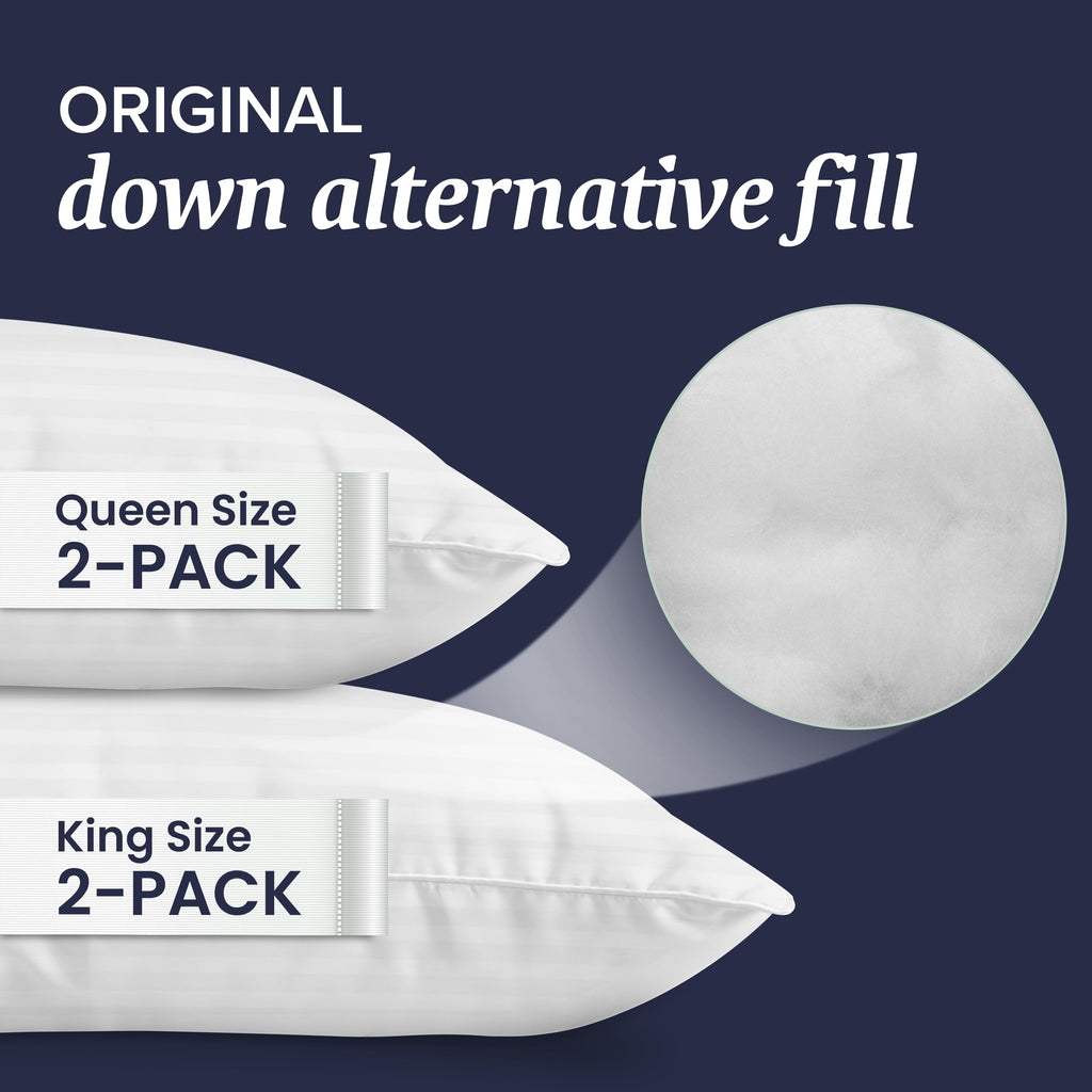 King Size Down Alternative Pillows and Mattress Protector L808