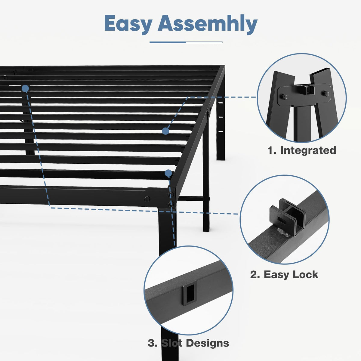 18" Heavy Duty Metal Queen Bed Frame D673999
