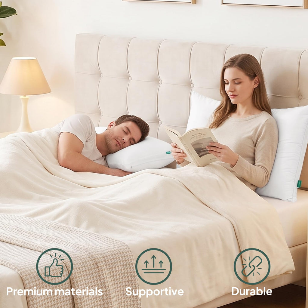 King Size Set of 2 Adjustable Memory Foam Bed Pillows Q884
