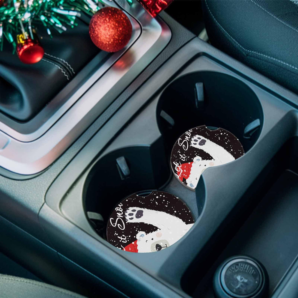 Absorbent Ceramic Stone Car Coasters Set of 2 X99613
