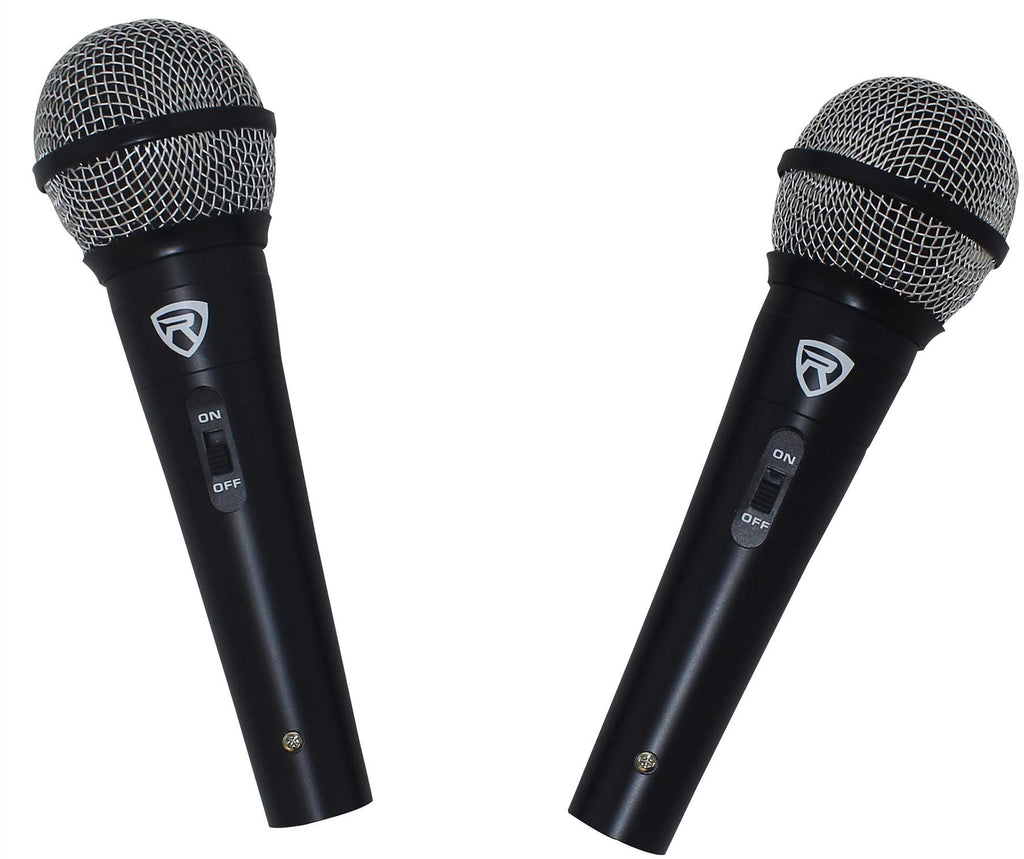12" Passive PA Speaker System with Metal Wired Mics and Stands Q88994