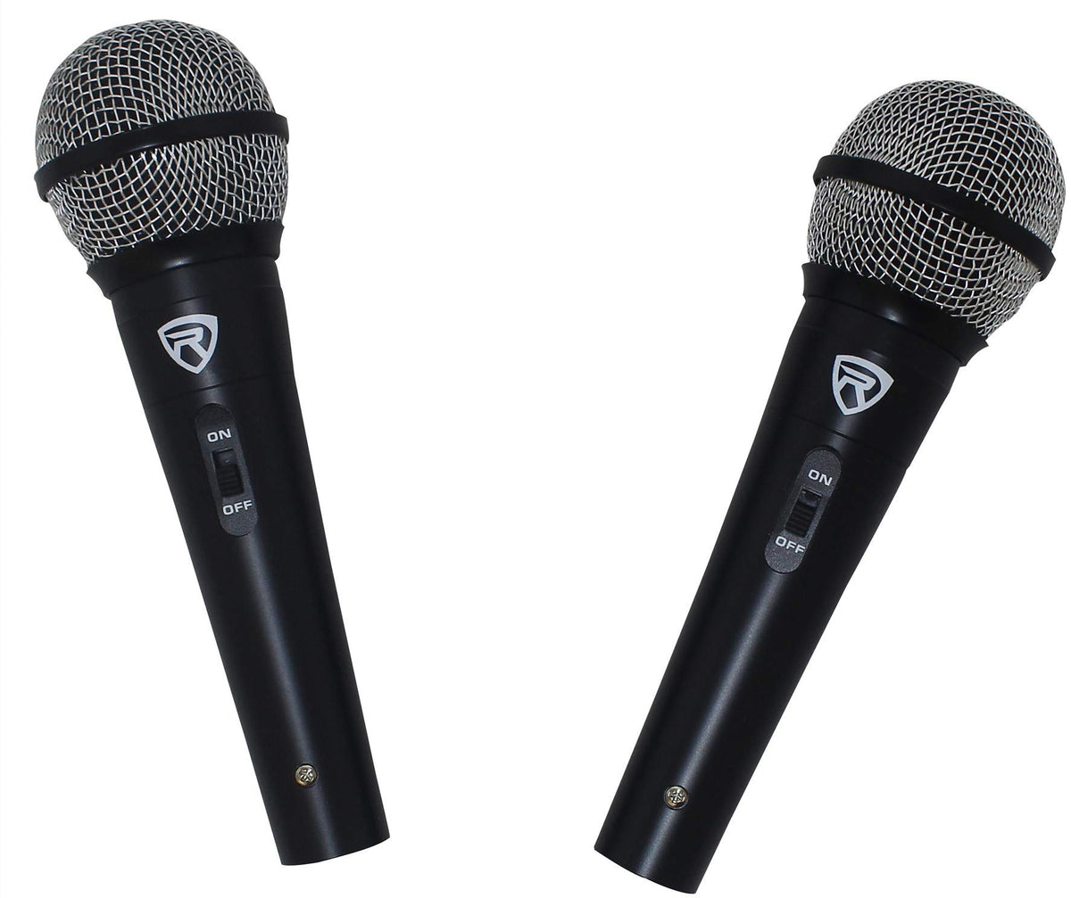 12" Passive PA Speaker System with Metal Wired Mics and Stands Q88994