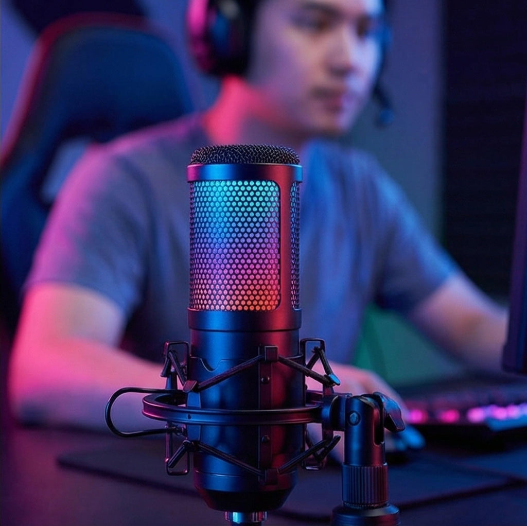 USB Condenser Gaming Mic with Shock Mount D381