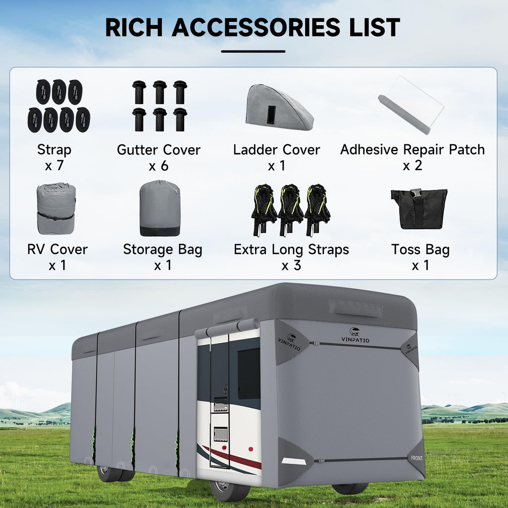 Class A RV Cover 7 Layers 34'-37' Windproof Waterproof J21330