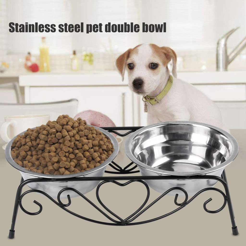 Stainless Steel Elevated Dog Cat Bowls with Iron Stand E315639