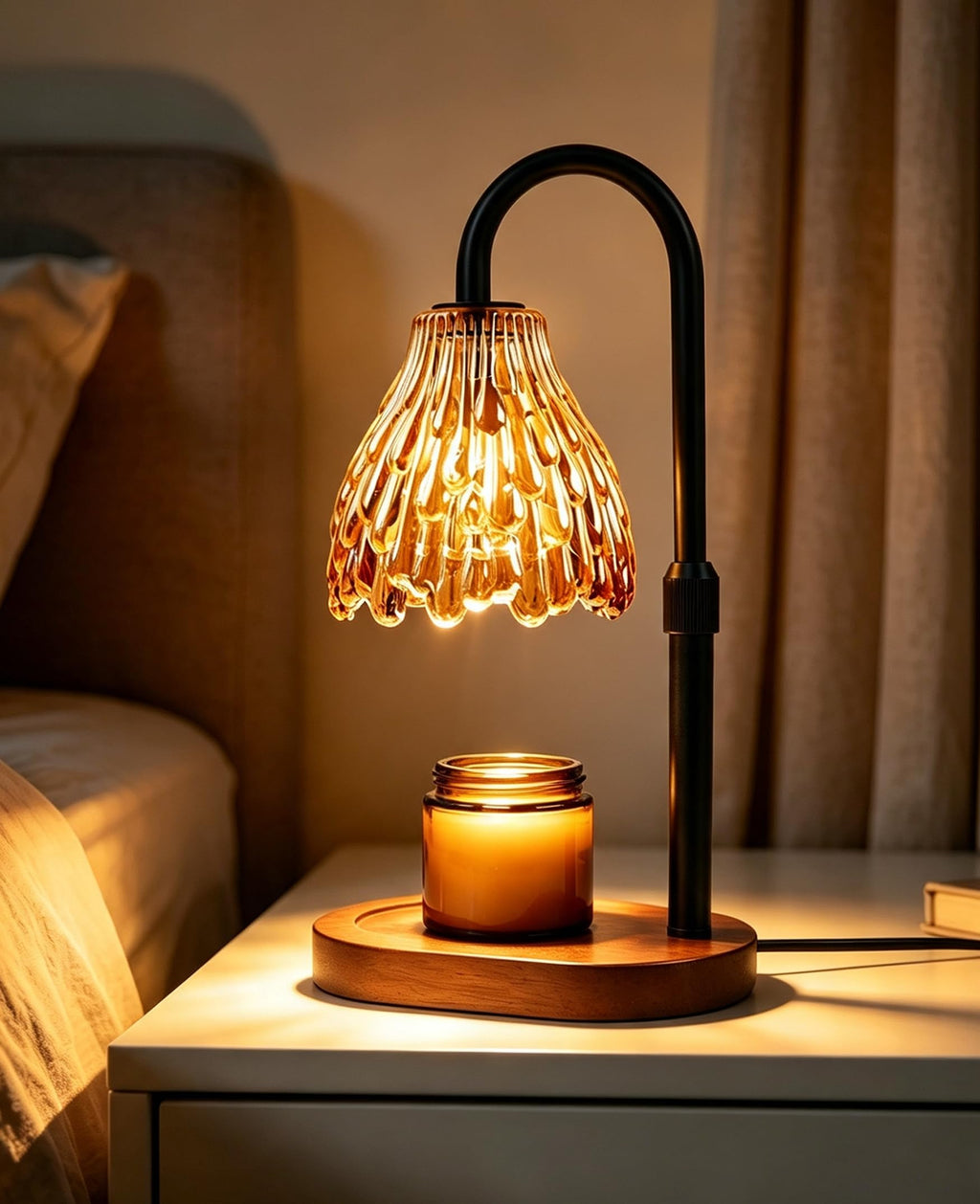 Glass Candle Warmer Lamp with Timer & Dimmer W62489