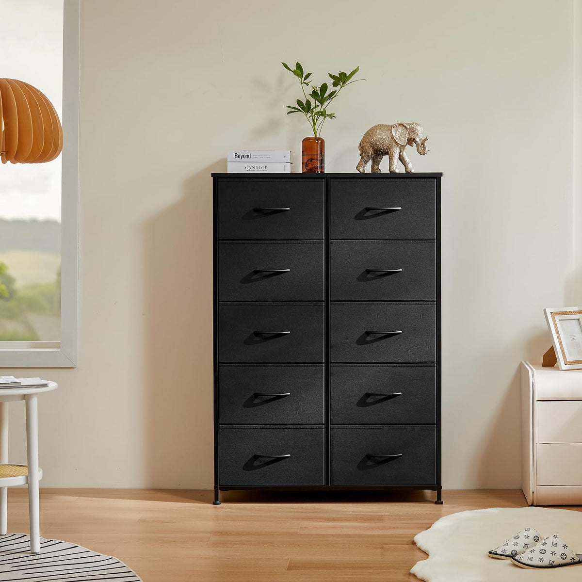 Black 10 Drawer Tall Dresser C303321