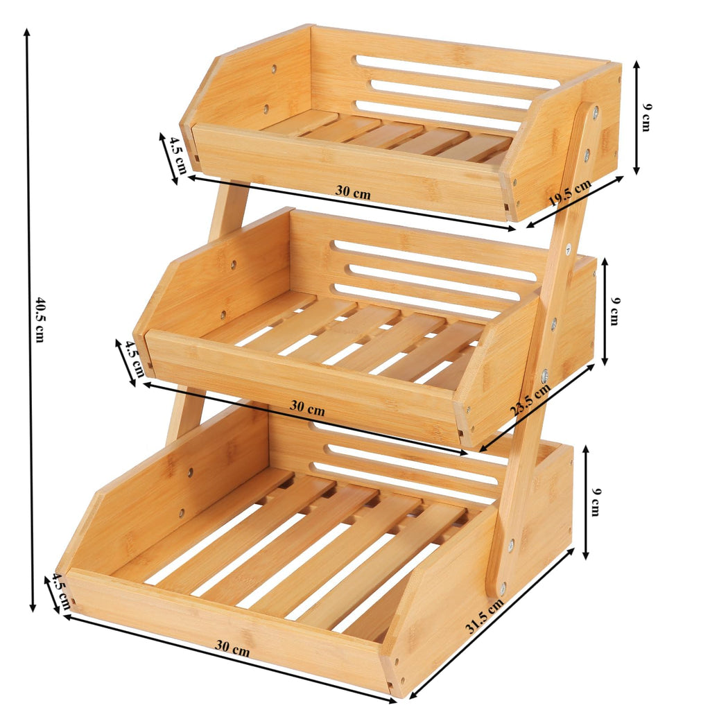 3 Tier Natural Bamboo Fruit Basket F961282