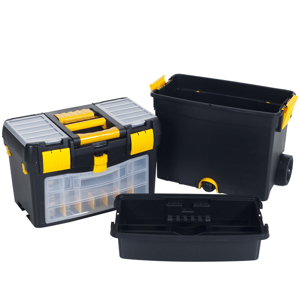 Portable Stackable Toolbox with Wheels and Drawers D7256