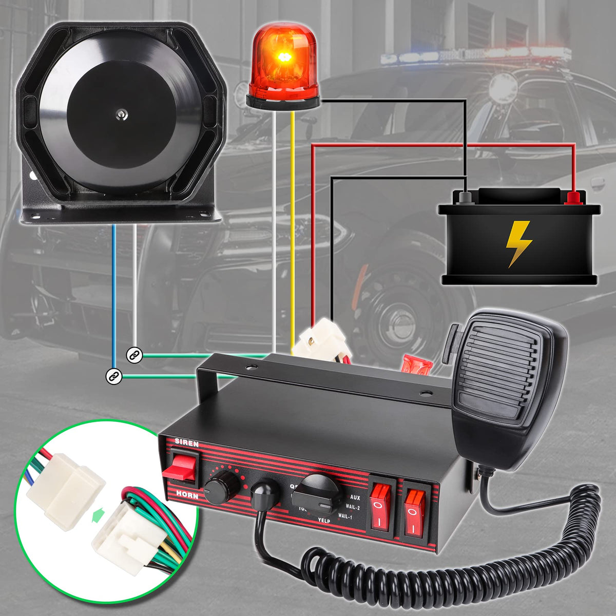 8 Tones Emergency Siren PA System J815