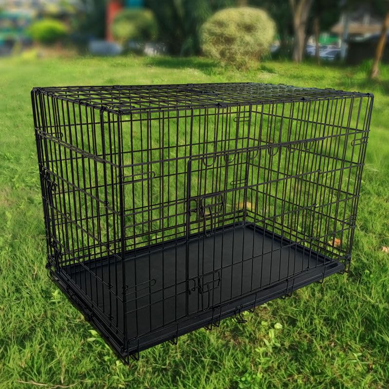 42-Inch Folding Metal Dog Crate with Divider and Tray A51967