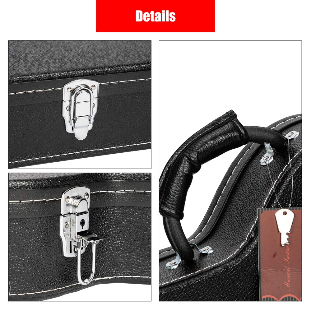Wooden Hard-Shell Electric Guitar Case with Lock Latch Padding X926