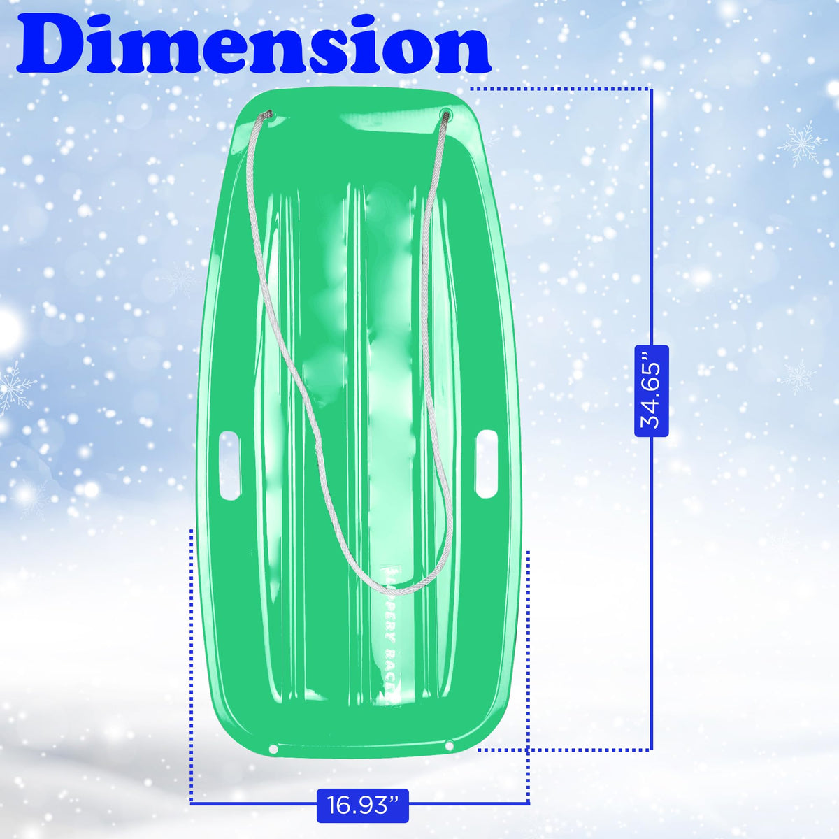 Kids Plastic Snow Sled with Pull Rope and Handles C4874