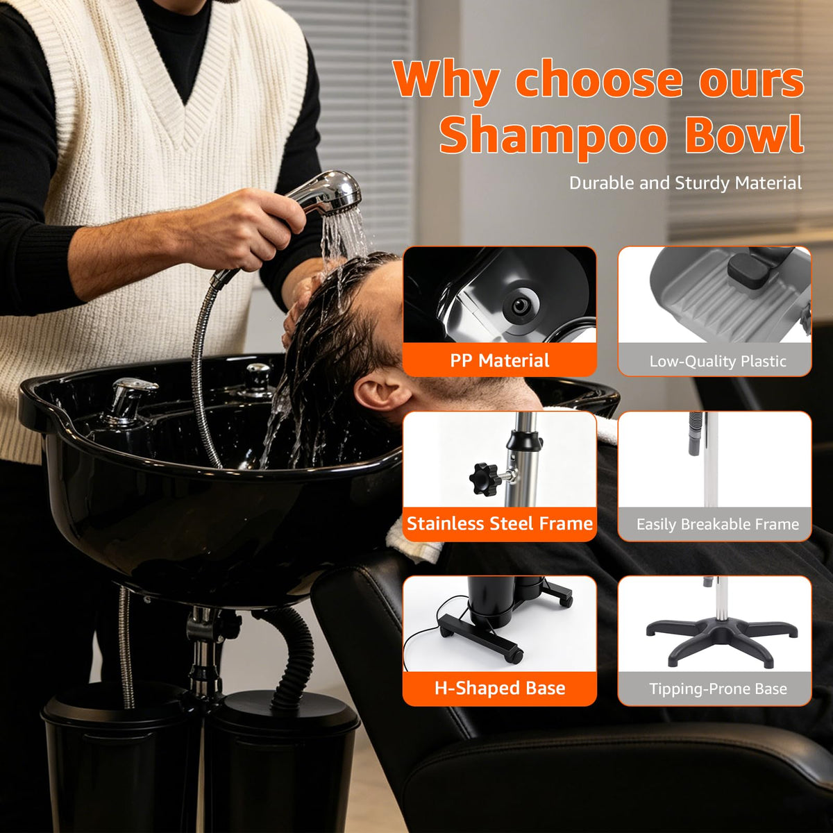 Portable Shampoo Bowl with Electric Pump R30484