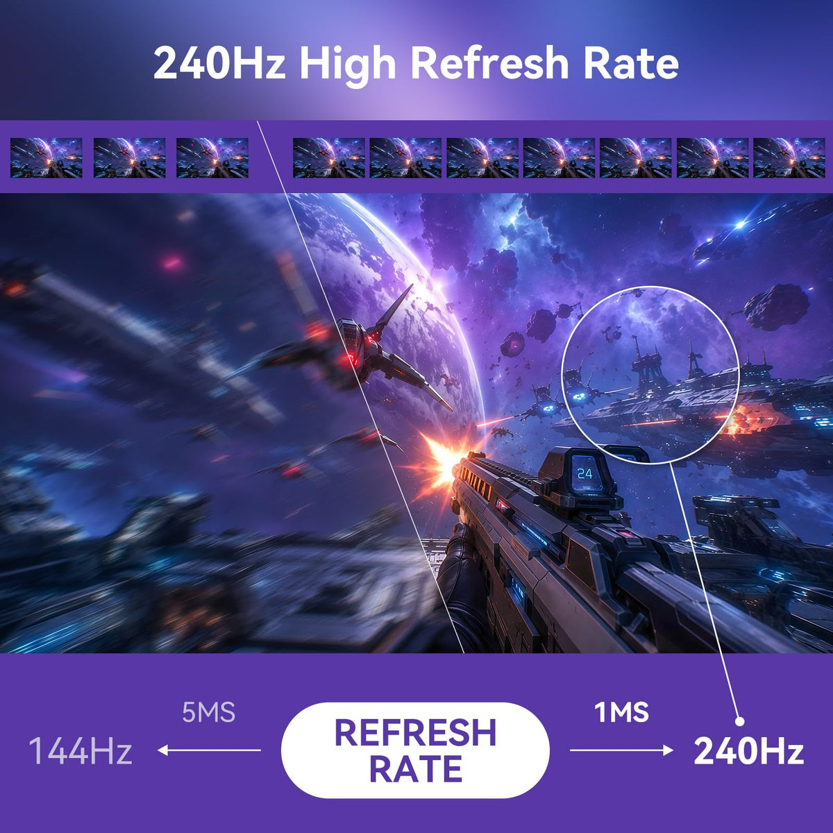 27 Inch 240Hz FHD 1080P Gaming Monitor W490
