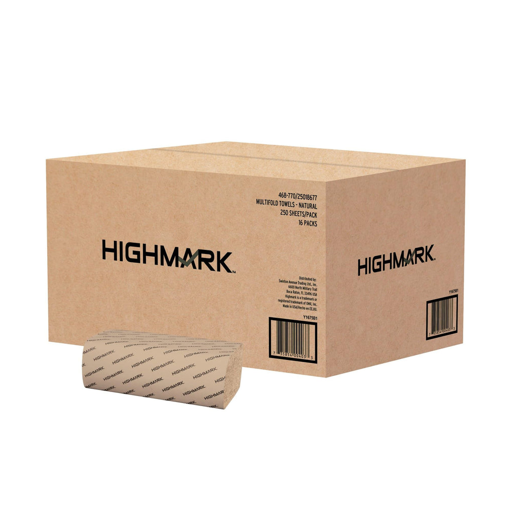 100% Recycled Multifold Paper Towels, Natural, 250 Per Sleeve, Case Of 16 Sleeves U569217