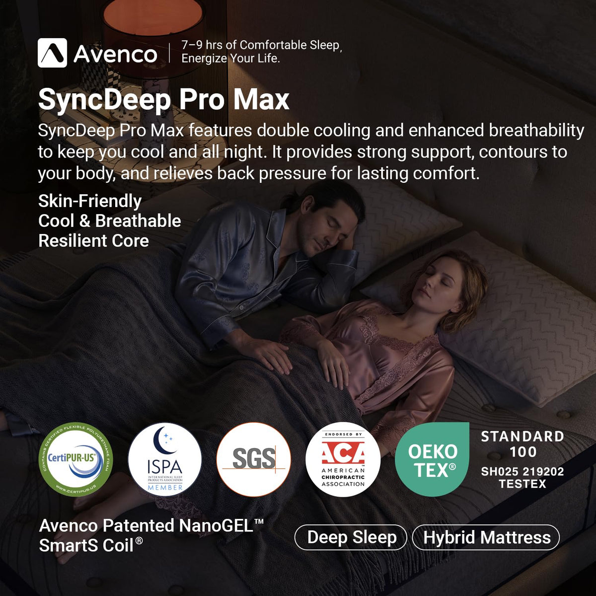 Queen 12 Inch Cooling Hybrid Mattress T5490